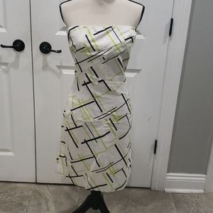 Geometric lime and black dress